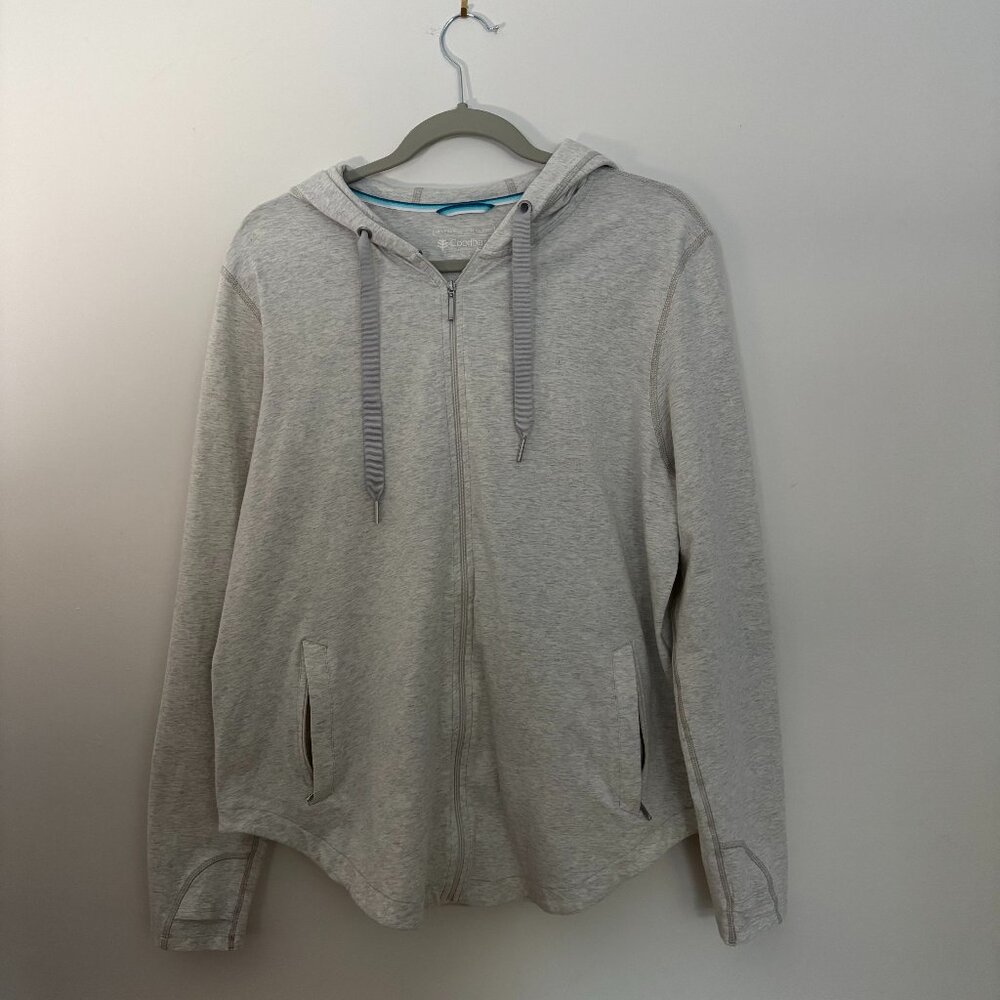 Coolibar Light Gray Full-Zip Hoodie